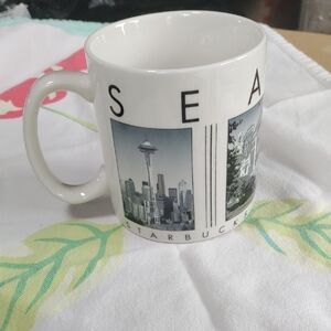 Starbucks White Seattle Skyline Collectable Mug